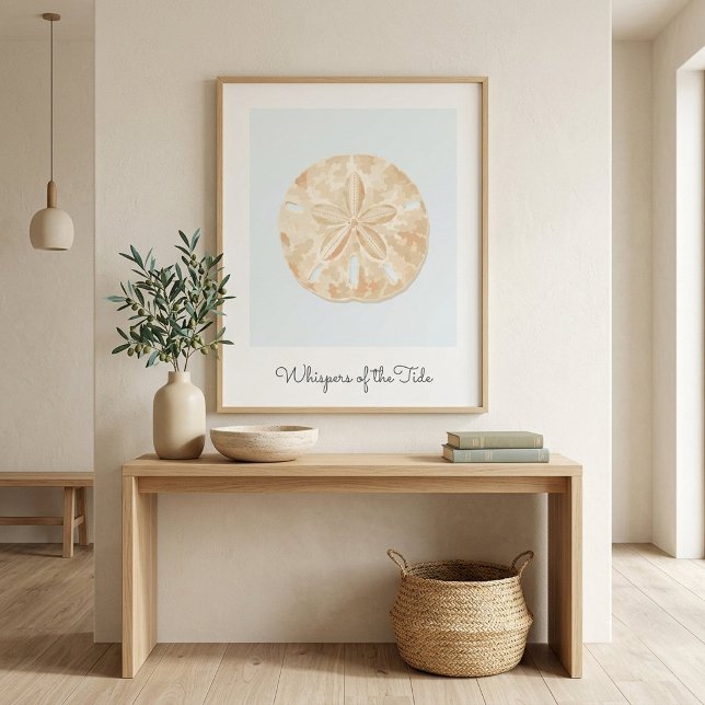 Modern Coastal Sand Dollar Wall Art Poster (Creator Uploaded)