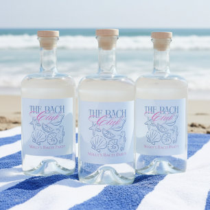 Modern Coastal Seashell Theme Bachelorette Party Liquor Bottle Label