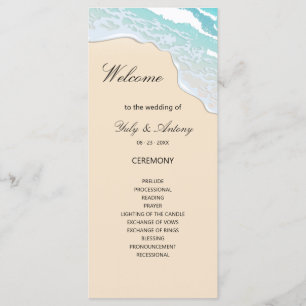 Modern Coastal Tropical Beach Wedding Order Line