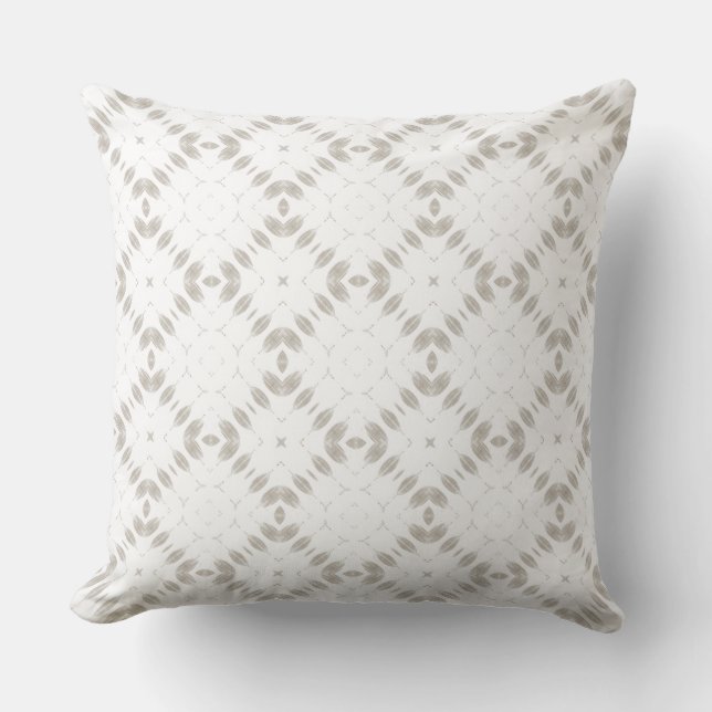 Modern Coastal White Throw Pillow (Front)