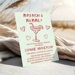 Modern Cocktail Brunch & Bubbly Bridal Shower Invitation