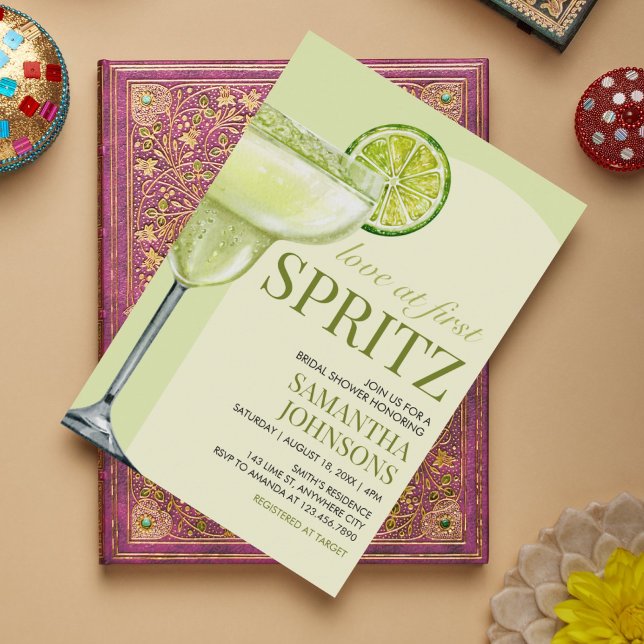 Modern Cocktail Margarita Bridal Shower Invitation (Love at First Spritz Bridal Shower Invitation)