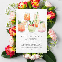 Modern Cocktail Party | Cute Girly Womens Birthday