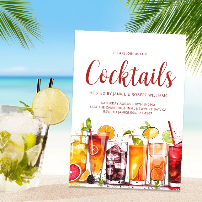 Modern Cocktail Party Drinks Invitation (Creator Uploaded)