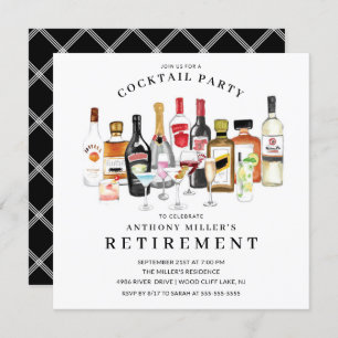 Modern Cocktail Retirement Party Invitation