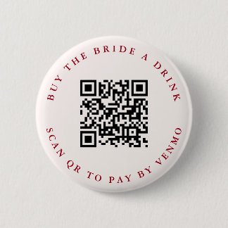 Modern Cocktails Bachelorette Weekend QR Code  6 Cm Round Badge