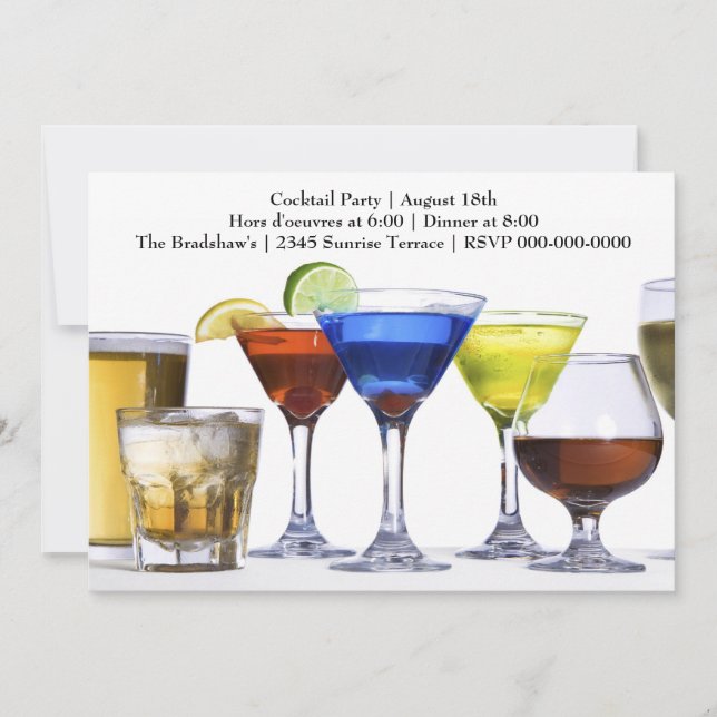 Modern Cocktails Cocktail Party Invitation (Front)
