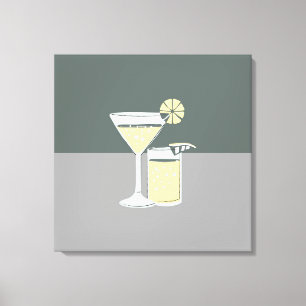 Modern Cocktails Colorblock Canvas Print