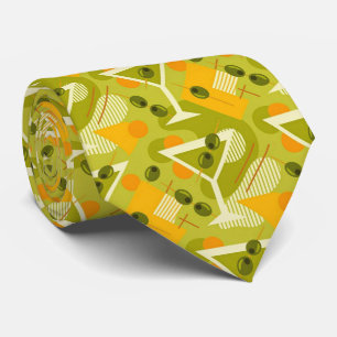 Modern Cocktails   Olive Green Martini Neck Tie