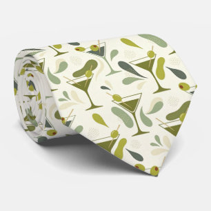 Modern Cocktails   Olive Green Martini Neck Tie