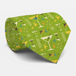 Modern Cocktails   Olive Green Martini Neck Tie