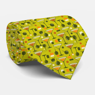 Modern Cocktails   Olive Green Martini Neck Tie