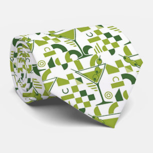 Modern Cocktails   Olive Green Martini Neck Tie