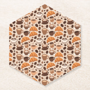 Modern Coffee Aesthetic Pattern Paper Coaster