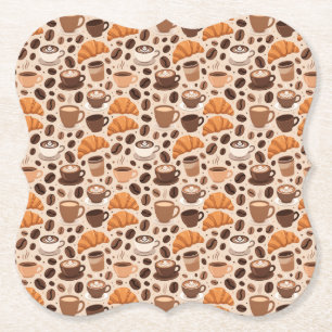 Modern Coffee Aesthetic Pattern Paper Coaster