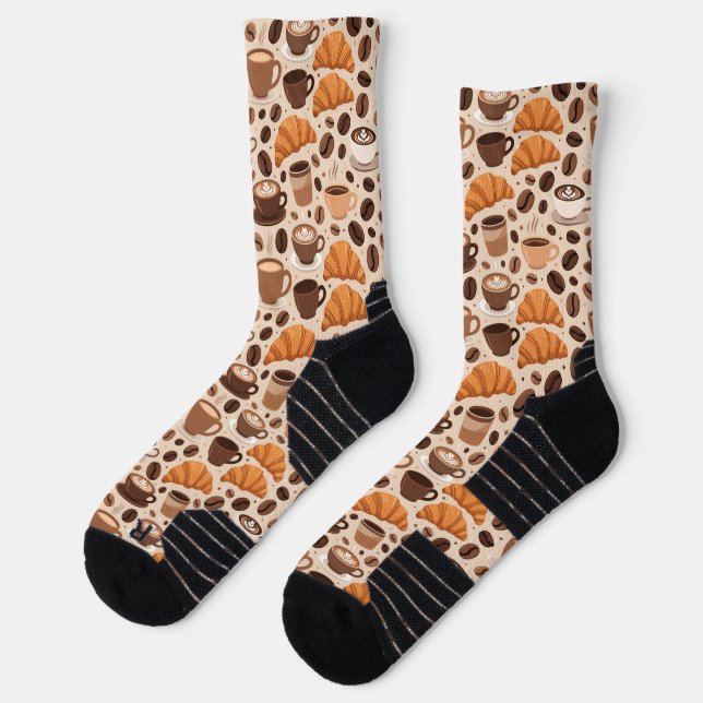 Modern Coffee Aesthetic Pattern Socks (Left)