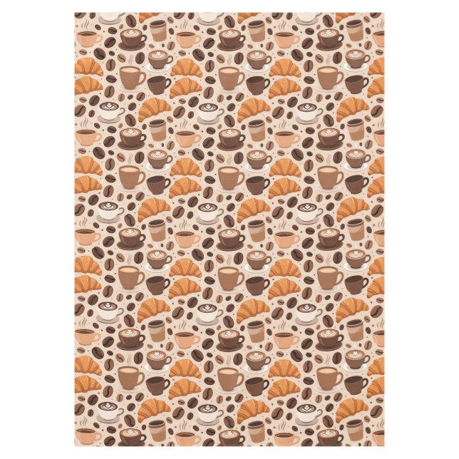 Modern Coffee Aesthetic Pattern Tablecloth (Front)