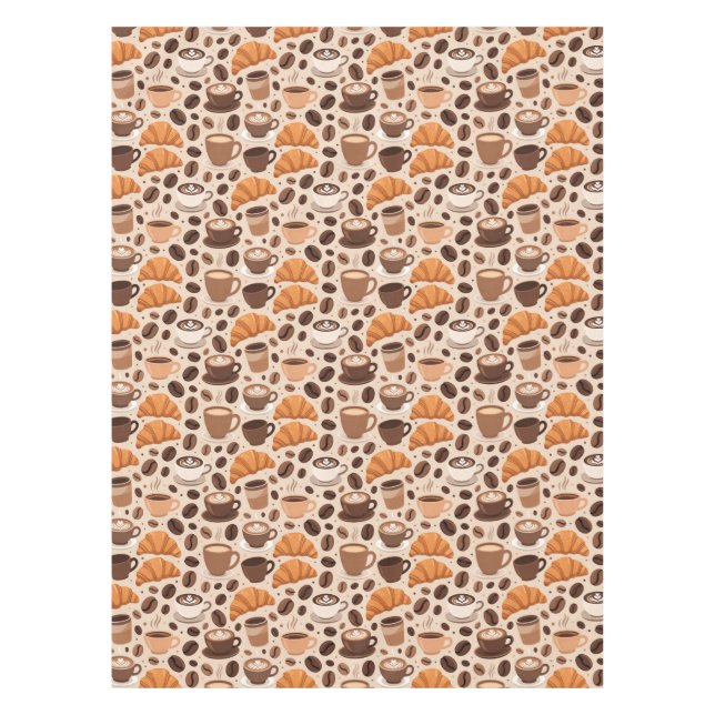 Modern Coffee Aesthetic Pattern Tablecloth (Front)