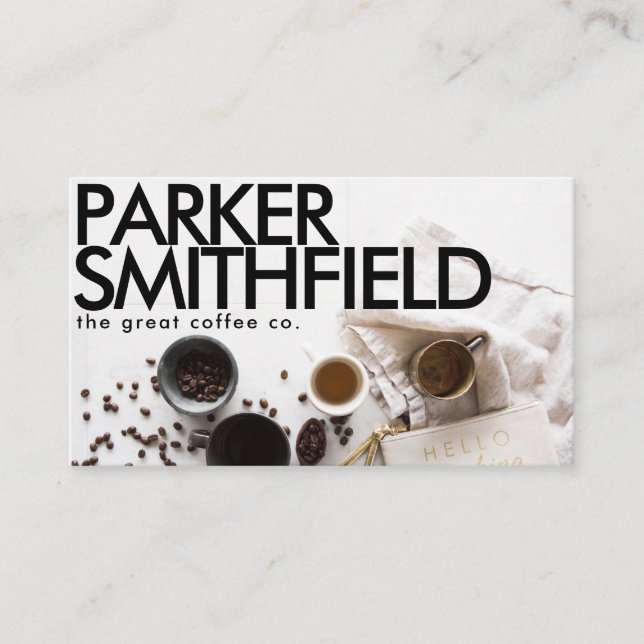 Modern Coffee Business Card (Front)
