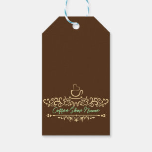 Modern coffee cafe Bakery welcome custom Logo name Gift Tags
