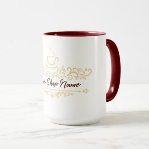 Modern coffee cafe Bakery welcome custom Logo name Mug