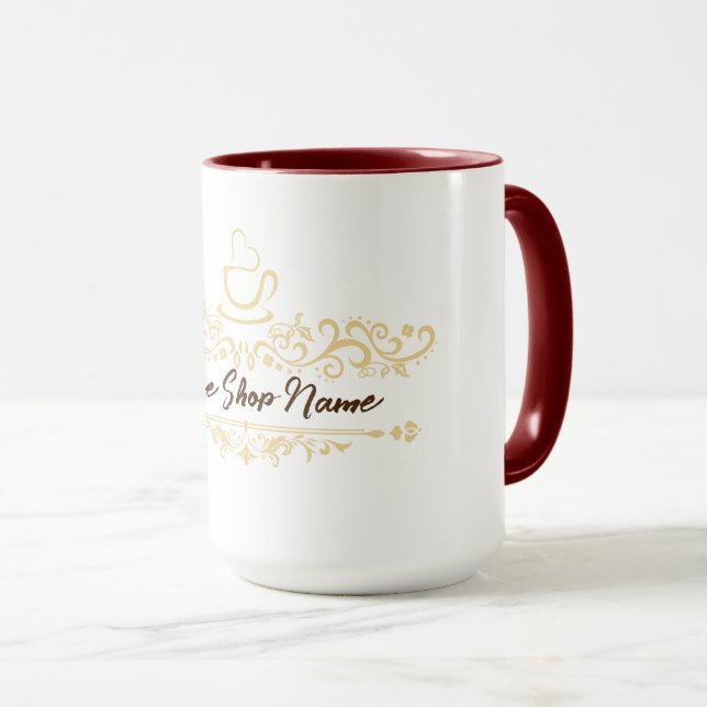 Modern coffee cafe Bakery welcome custom Logo name Mug (Front Right)
