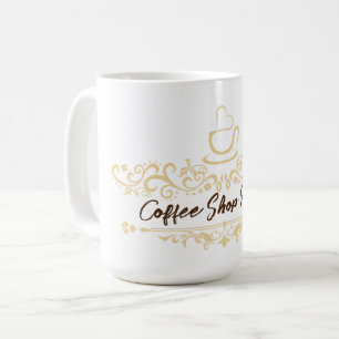 Modern coffee cafe Bakery welcome custom Logo name Mug