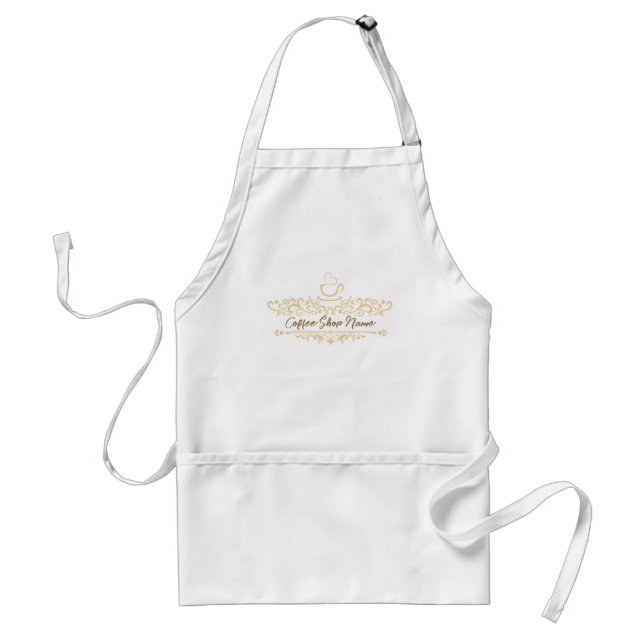 Modern coffee cafe Bakery welcome custom Logo name Standard Apron (Front)