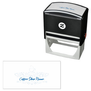 Modern Coffee cafe shop welcome  Personalise name Self-inking Stamp