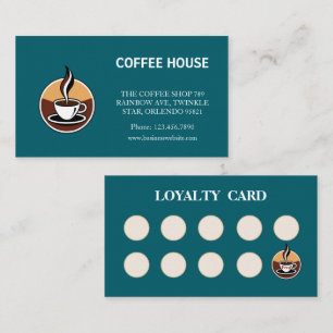 Modern coffee chalkboard folded loyalty stamp card