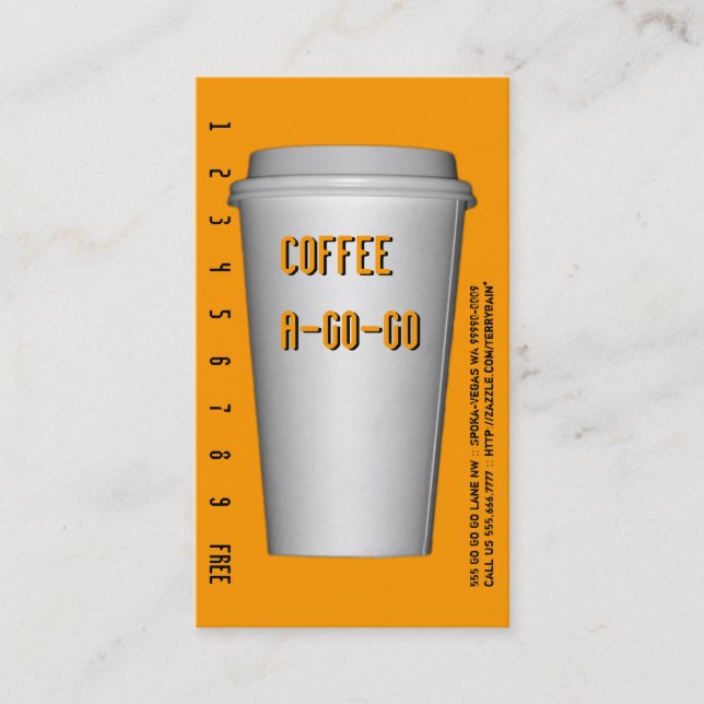 Modern Coffee Cup Beverage Loyalty Card (Front)
