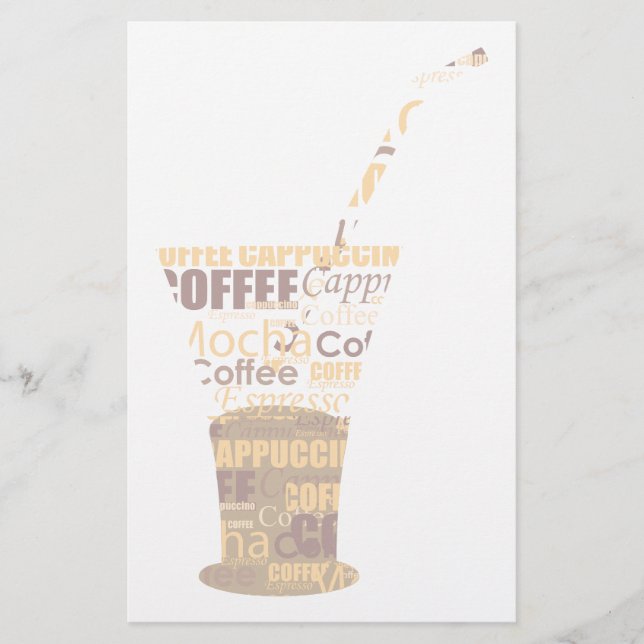 Modern Coffee Illustration Stationery (Front)