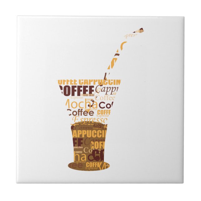 Modern Coffee Illustration Tile (Front)