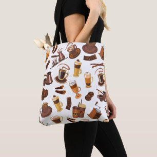 Modern Coffee Lover Pattern Tote Bag