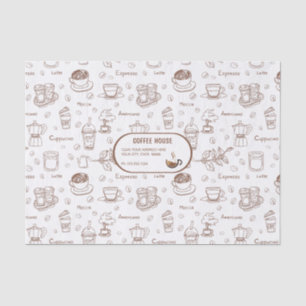 Modern Coffee Pattern Personalised Tissue Paper