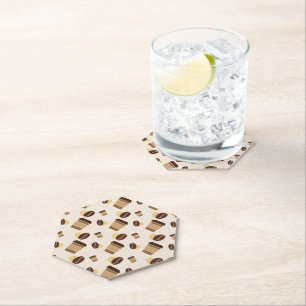 Modern Coffee shop Café Cafe Barista Staff Name Paper Coaster