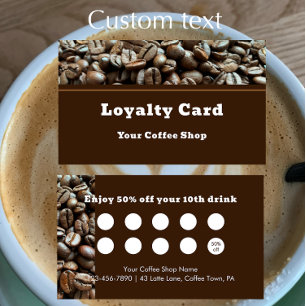Modern Coffee Shop Discount Reward Customer Loyalty Card