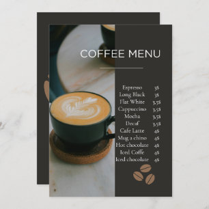 Modern Coffee Shop Menu Card Template