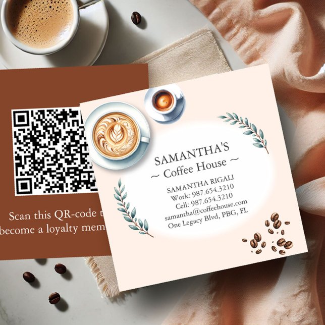 Modern Coffee Shop Professional Business Cards (Coffee house business cards )