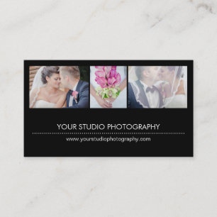 Modern Collage Appointment Reminder Card - Black
