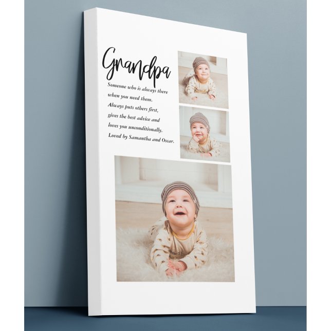 Modern Collage Best Grandpa Ever Beauty Gift Canvas Print (Creator Uploaded)