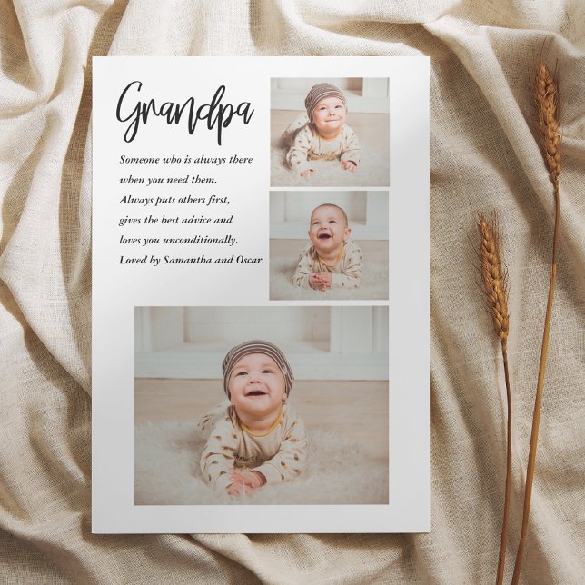 Modern Collage Best Grandpa Ever Beauty Gift Holiday Card (Creator Uploaded)