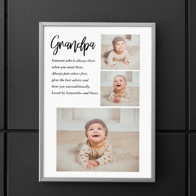 Modern Collage Best Grandpa Ever Beauty Gift Poster (Creator Uploaded)