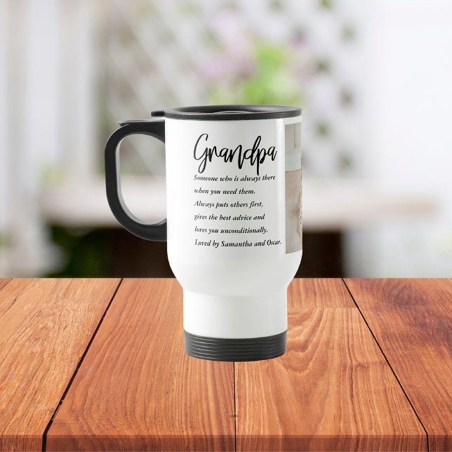 Modern Collage Best Grandpa Ever Beauty Gift Travel Mug (Creator Uploaded)