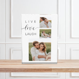 Modern Collage Couple Photo & Live Love Laugh Gift