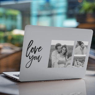 Modern Collage Couple Photo & Love You Beauty Gift HP Laptop Skin
