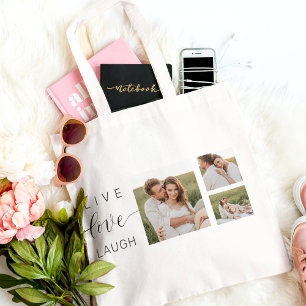 Modern Collage Couple Photo & Love You Beauty Gift Tote Bag