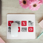 Modern Collage Couple Photo & Red XOXO Mouse Pad<br><div class="desc">Modern Collage Couple Photo & Red XOXO</div>