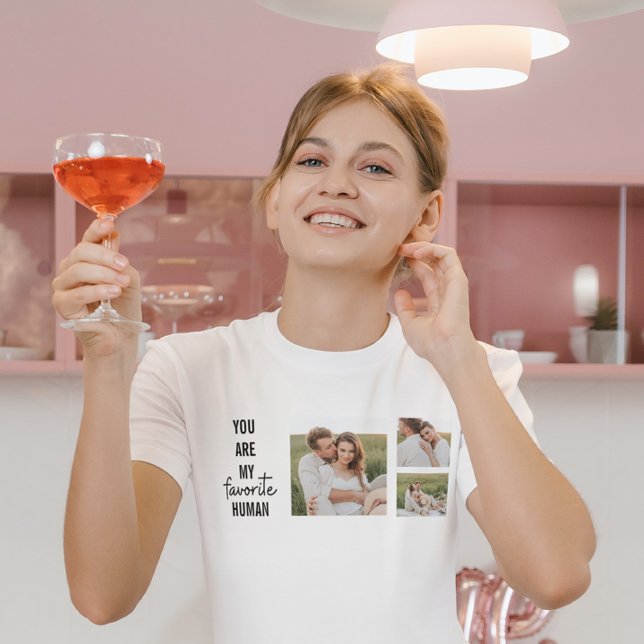 Modern Collage Couple Photo & Romantic Love Quote T-Shirt (Creator Uploaded)