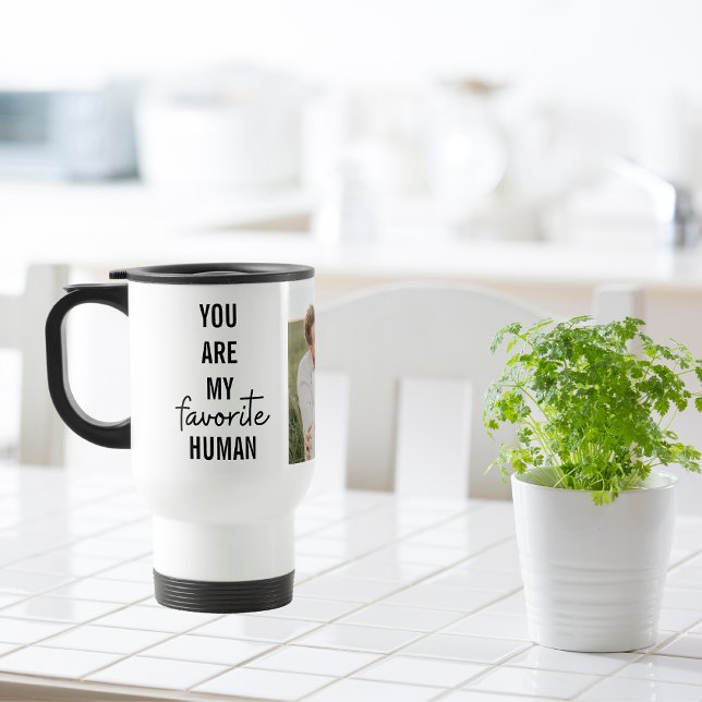 Modern Collage Couple Photo & Romantic Love Quote Travel Mug (Creator Uploaded)